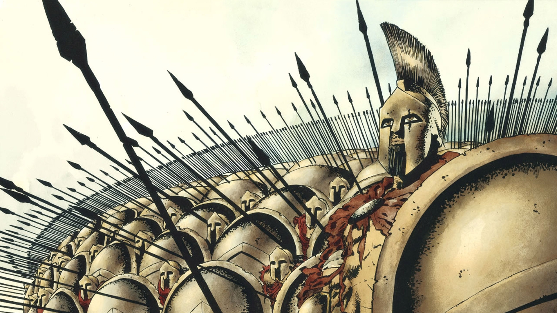 Leonidas And His Army Waiting For The Enemy Hd - Athenian Empire , HD Wallpaper & Backgrounds