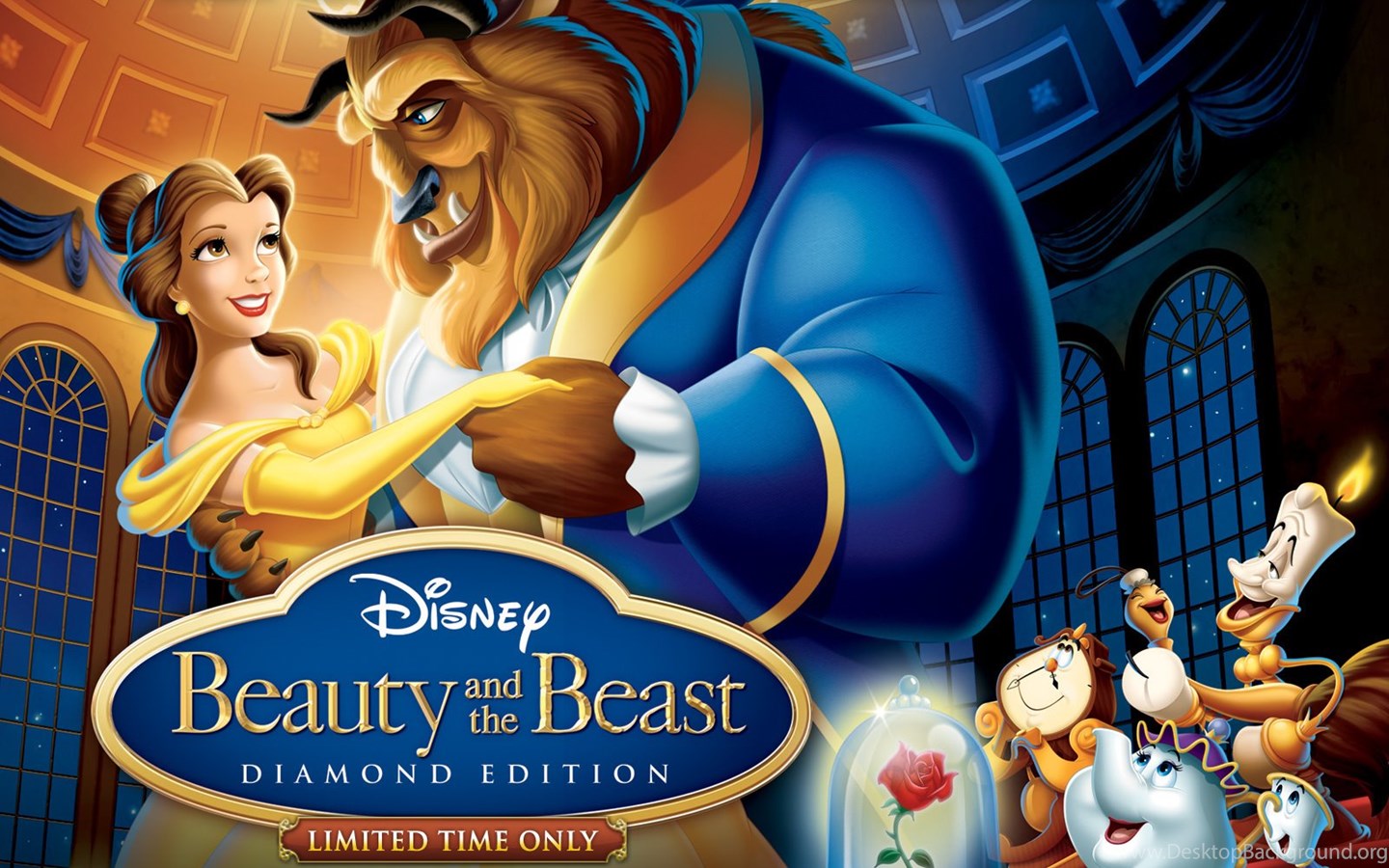 Widescreen - Beauty And The Beast 1991 Movie Poster , HD Wallpaper & Backgrounds