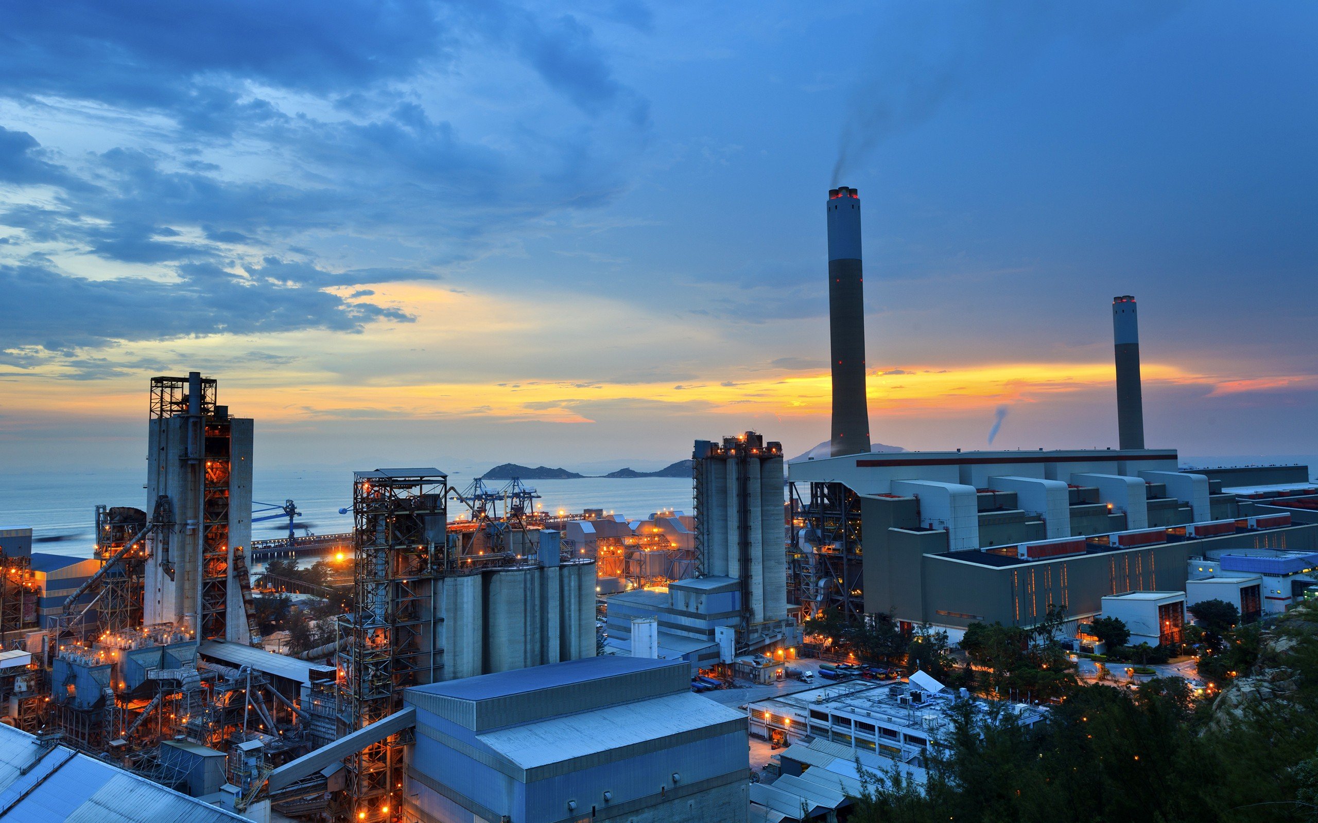 Industrial, Sunrise, Hong Kong, Power Plant Wallpapers - Power Plant Hd , HD Wallpaper & Backgrounds