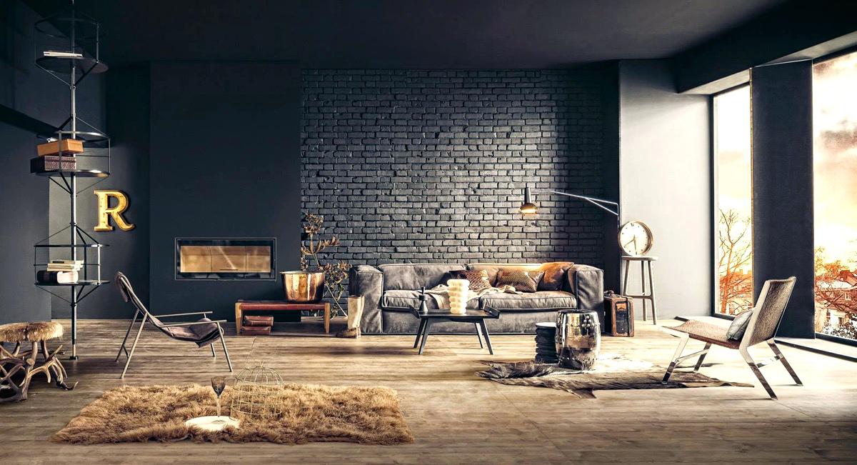 Industrial Wall Industrial Decorating Ideas For Walls - Industrial Interior Living Room , HD Wallpaper & Backgrounds