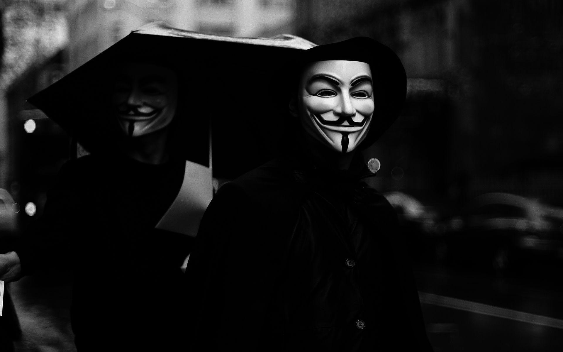 V For Vendetta Wallpapers - Man In Anonymous Mask , HD Wallpaper & Backgrounds