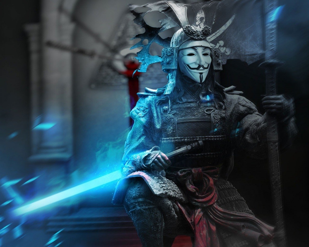 Hd Wallpaper - Anonymous Samurai , HD Wallpaper & Backgrounds