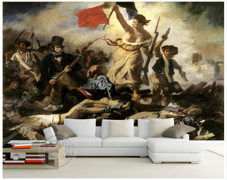 3d Wall Murals Wallpaper Custom Picture Mural World - Liberty Leading The People , HD Wallpaper & Backgrounds