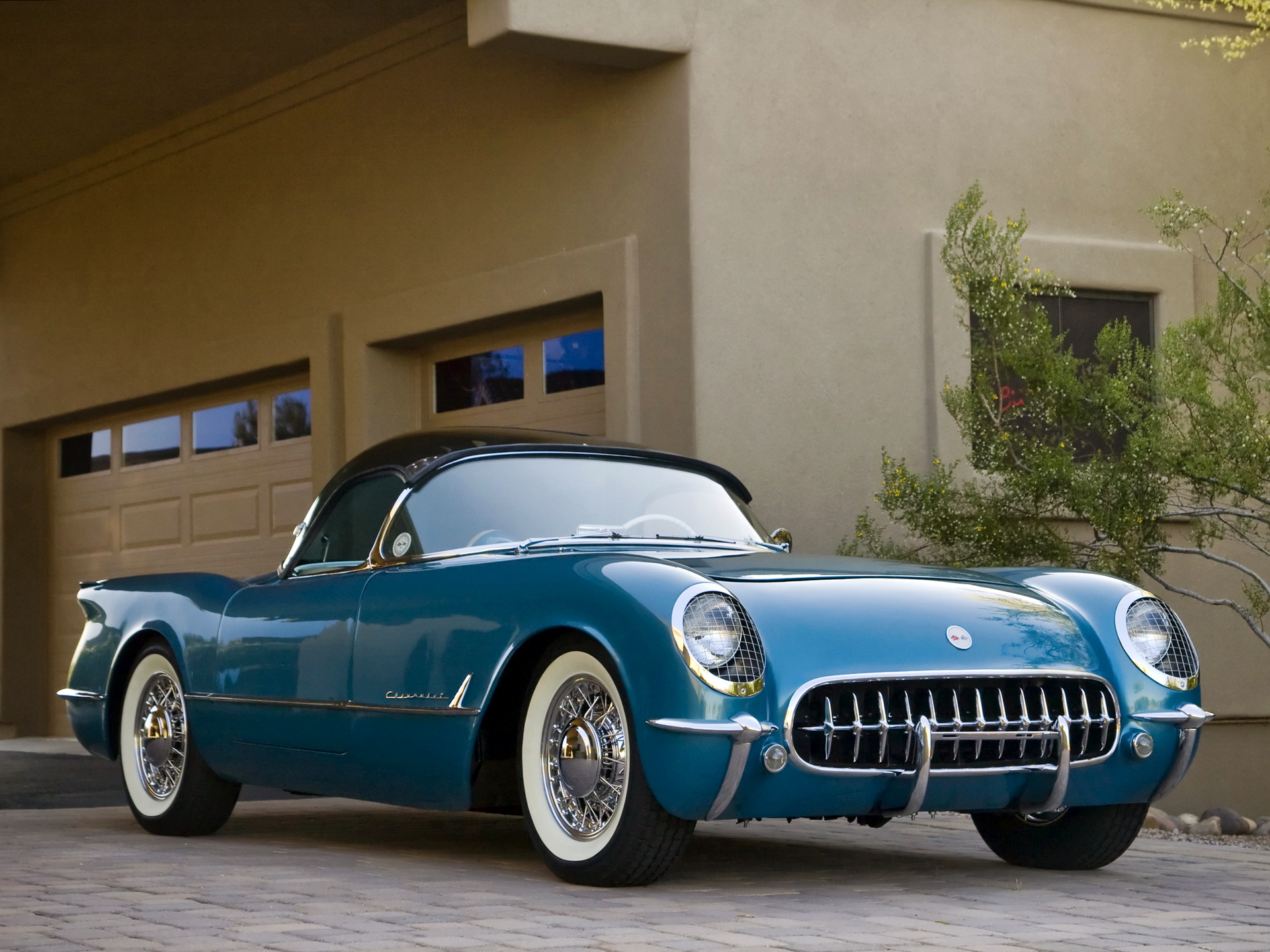 1954, Chevrolet, Corvette, Vehicles, Cars, Chevy, Retro, - Corvette C1 1954 , HD Wallpaper & Backgrounds