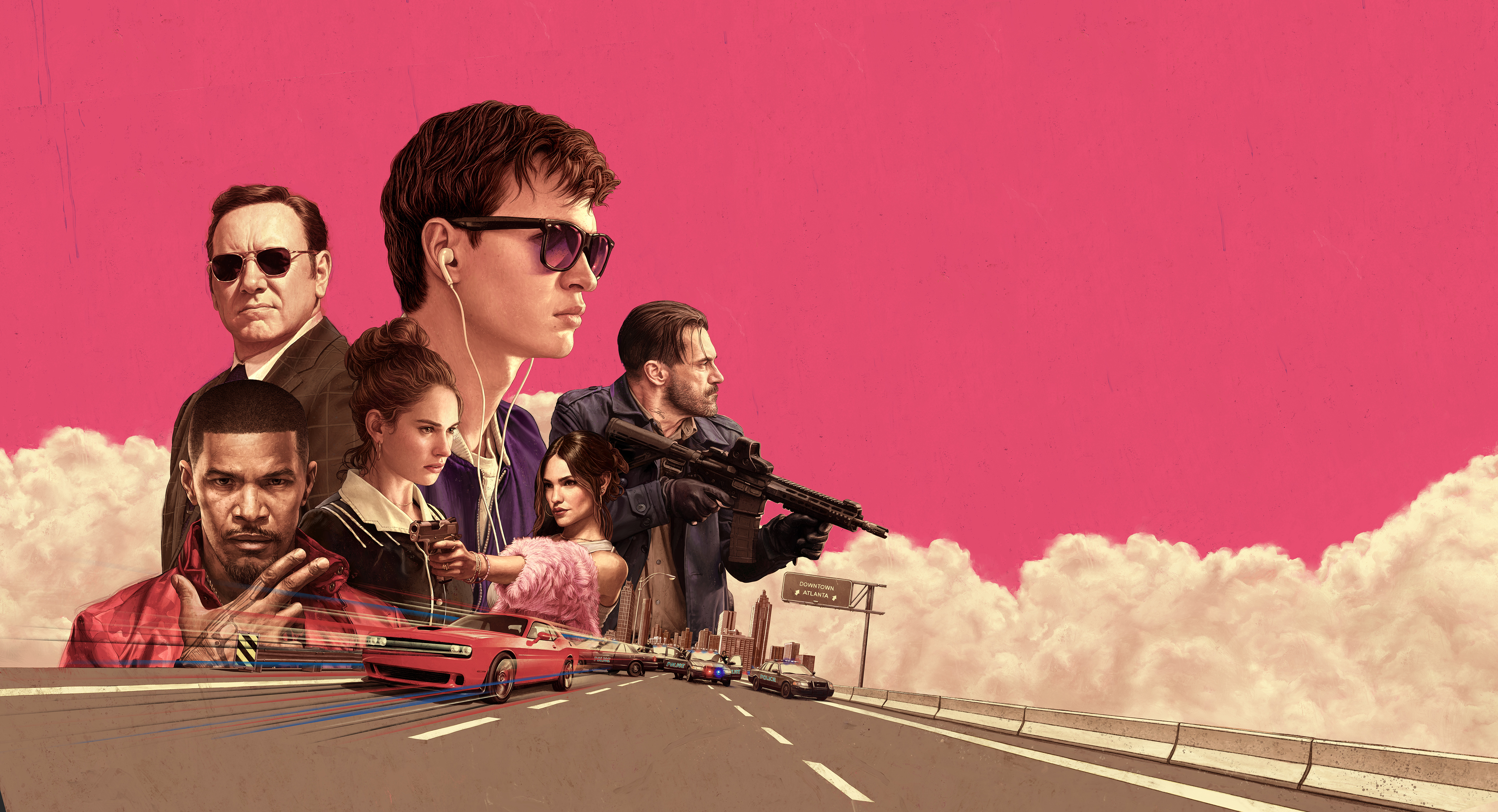 Lily James Richard Madden - Baby Driver Poster Hd , HD Wallpaper & Backgrounds