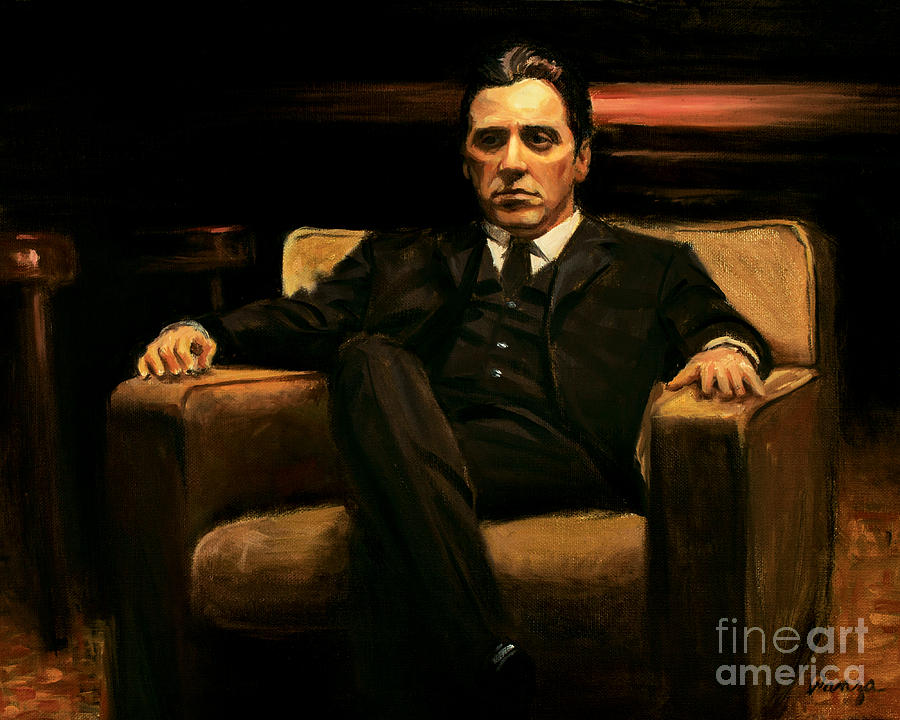 The Godfather Painting By Christopher Panza - Godfather: Part Ii, Al Pacino, 1974 , HD Wallpaper & Backgrounds