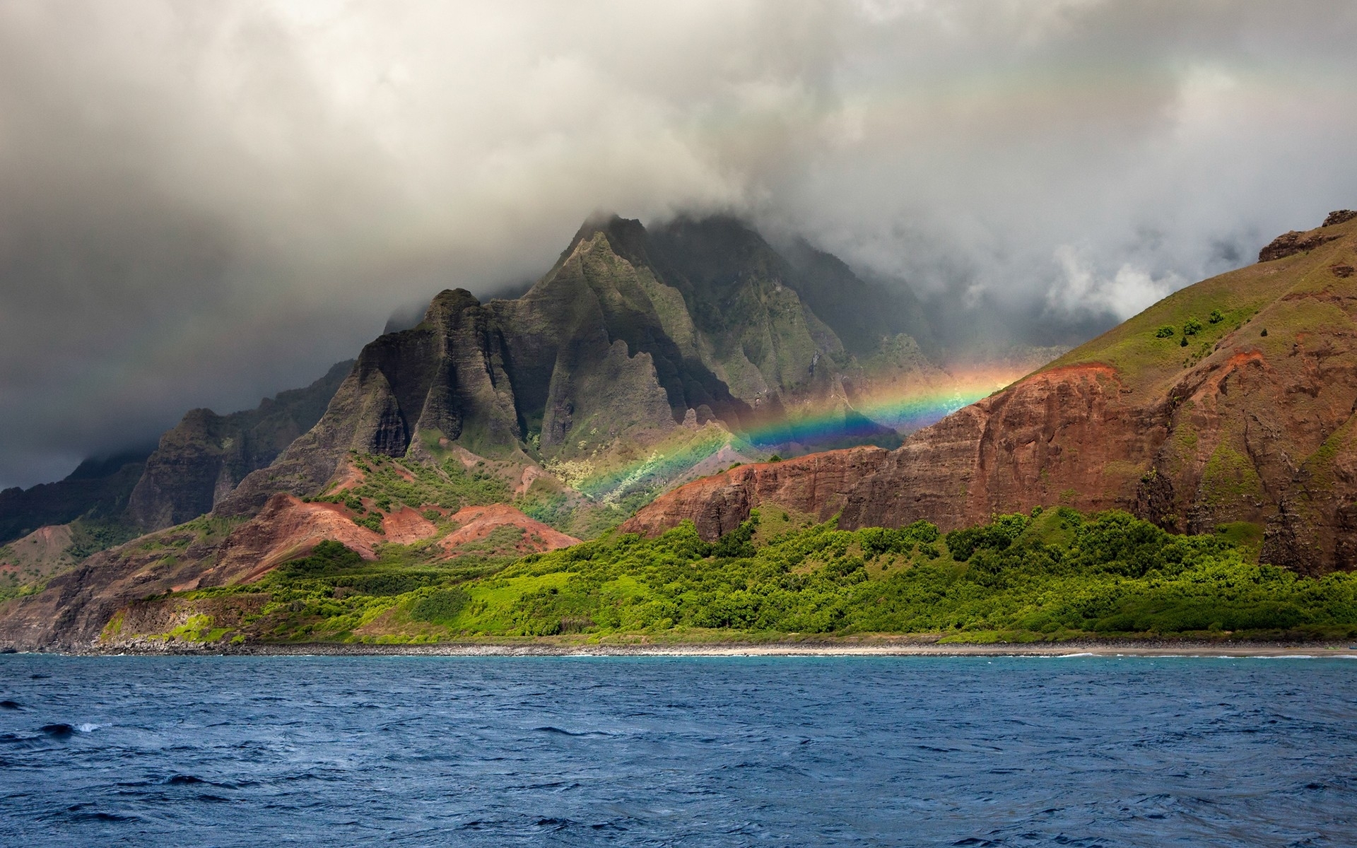 Mountains Nature Ocean Rainbow Wallpapers And Stock - Romain Guy , HD Wallpaper & Backgrounds