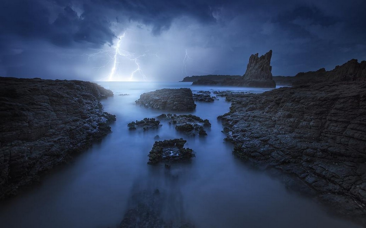 #blue, #nature, #landscape, #sky, #lightning, # - Lightning , HD Wallpaper & Backgrounds