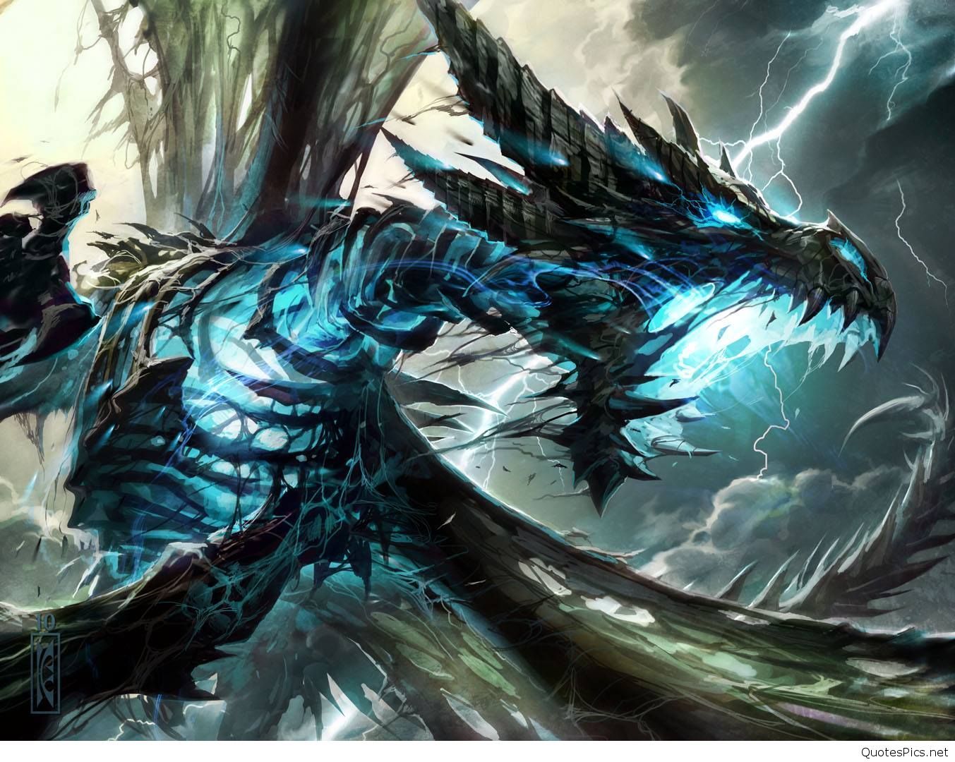 Blue Lightning Dragon Wallpaper - Lightning Dragons , HD Wallpaper & Backgrounds