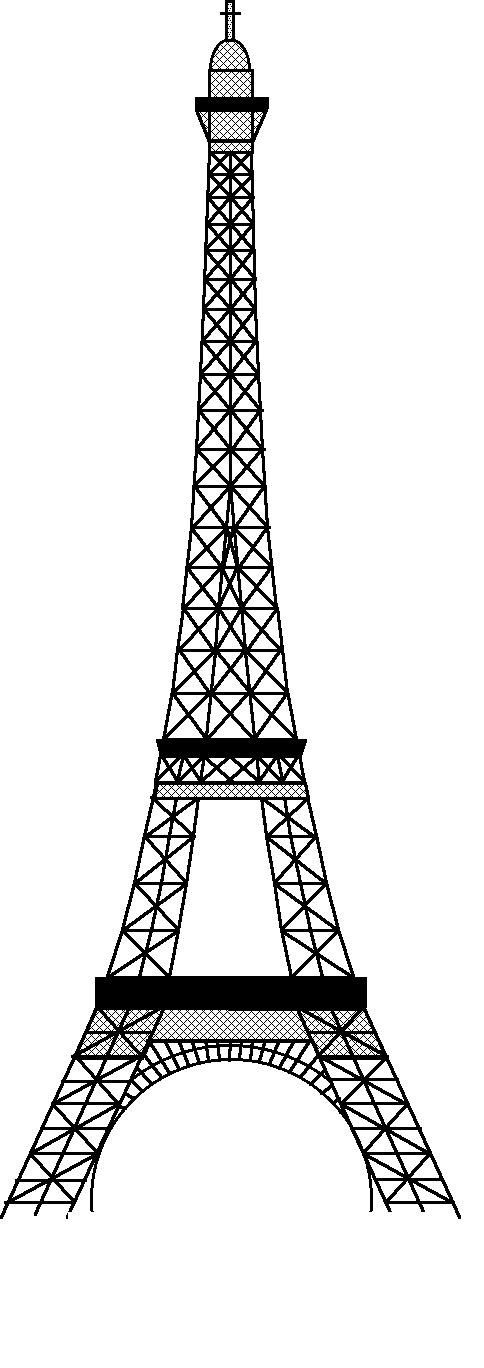 Eiffel Tower Clipart Simple - Royal Icing Eiffel Tower Template , HD Wallpaper & Backgrounds