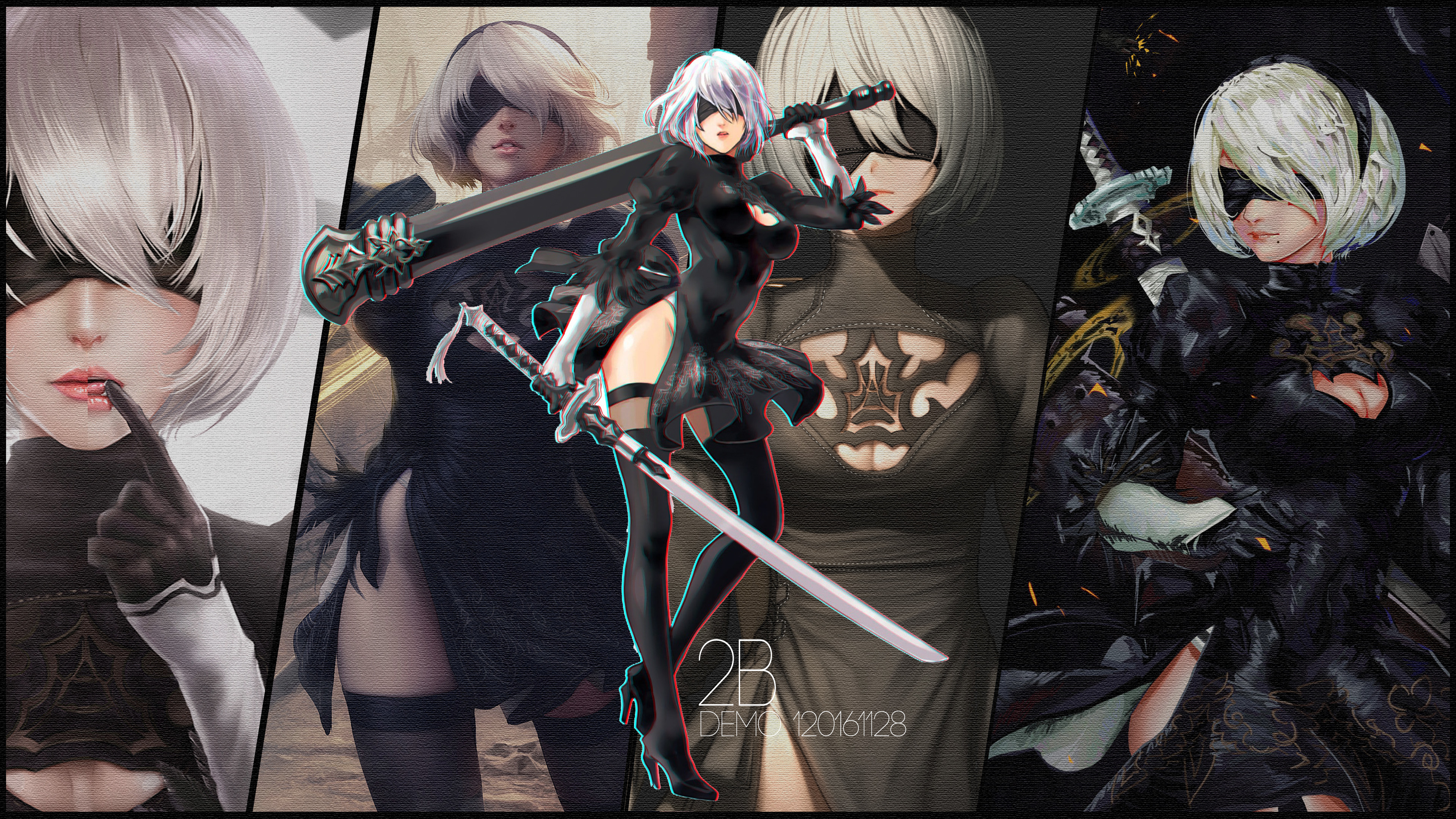 Nier Automata 2b Poster , HD Wallpaper & Backgrounds