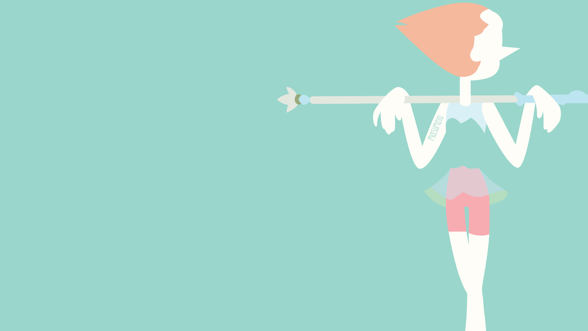 Steven Universe Minimalist Pearl , HD Wallpaper & Backgrounds