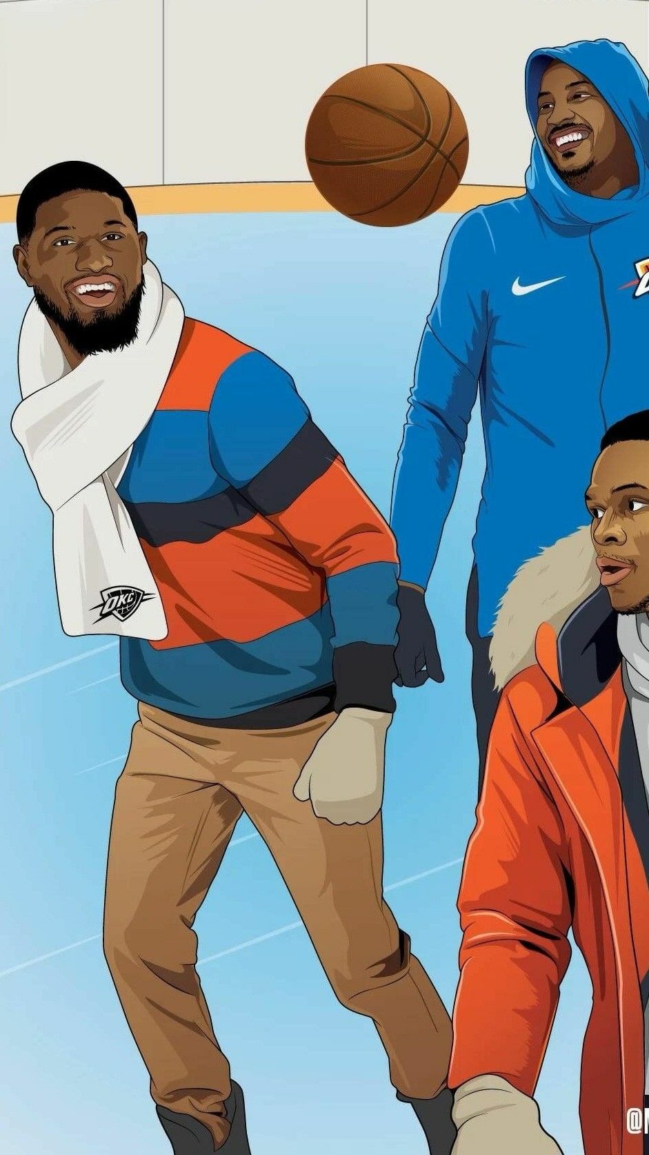 Russell Westbrook Carmelo Paul George Drawing , HD Wallpaper & Backgrounds