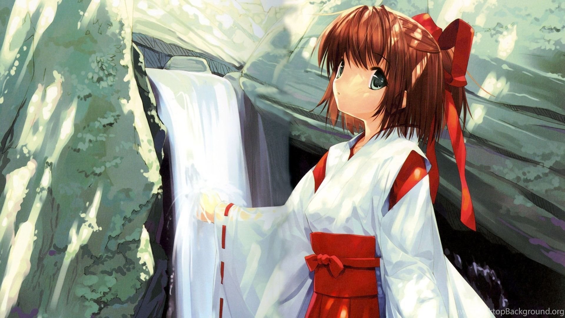 Anime Shrine Maiden Girls , HD Wallpaper & Backgrounds
