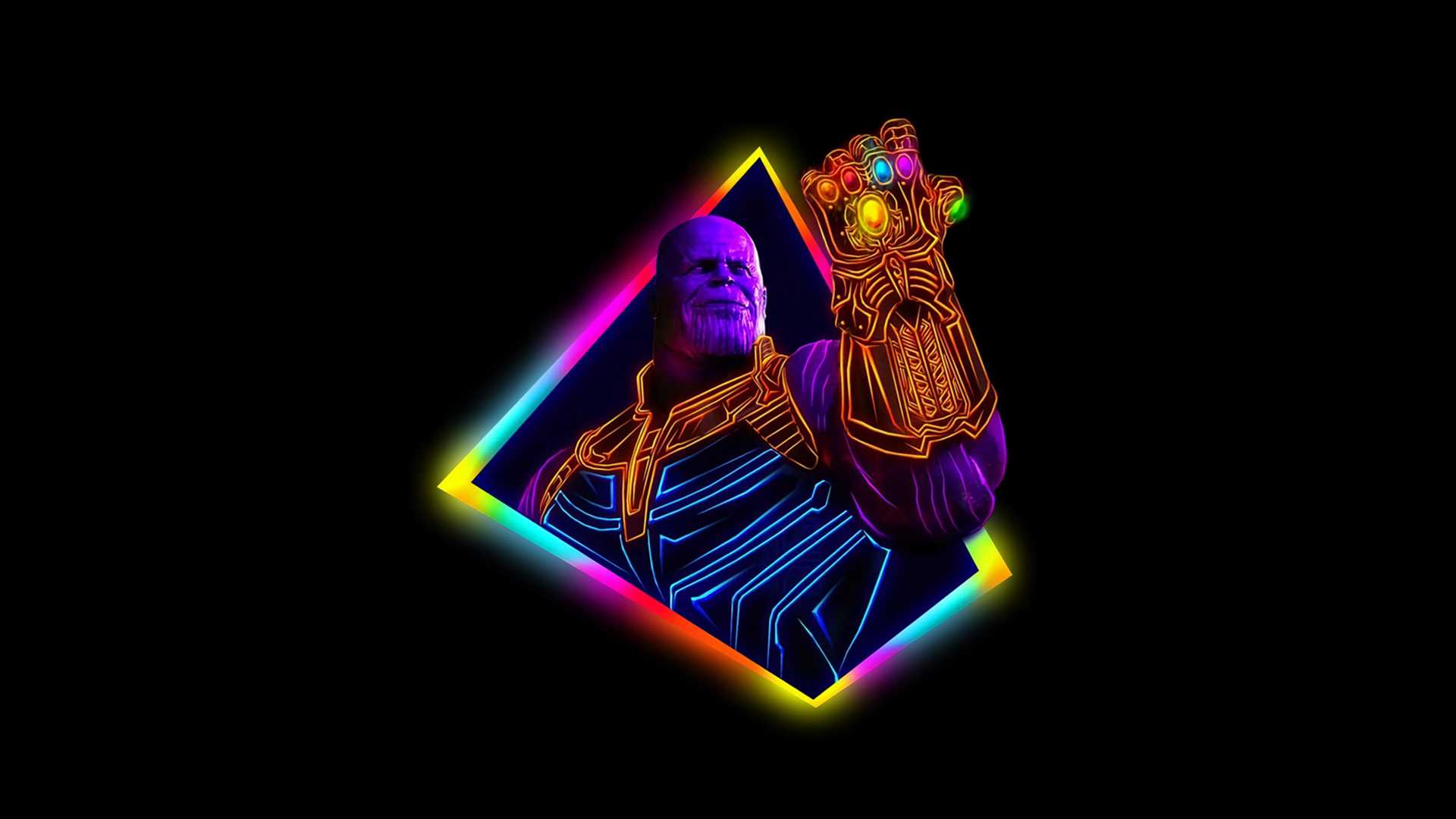 Thanos Neon Wallpaper 4k , HD Wallpaper & Backgrounds