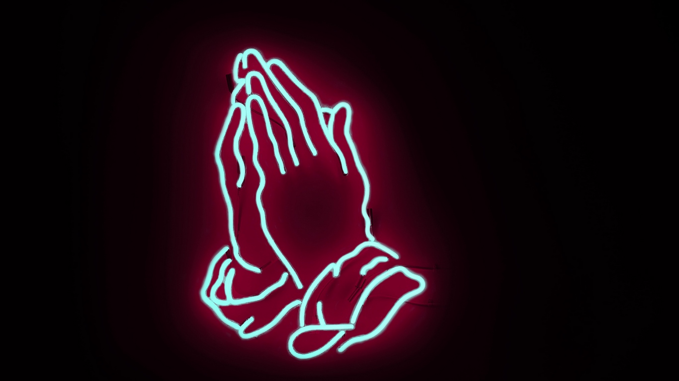 Neon Praying Hands , HD Wallpaper & Backgrounds
