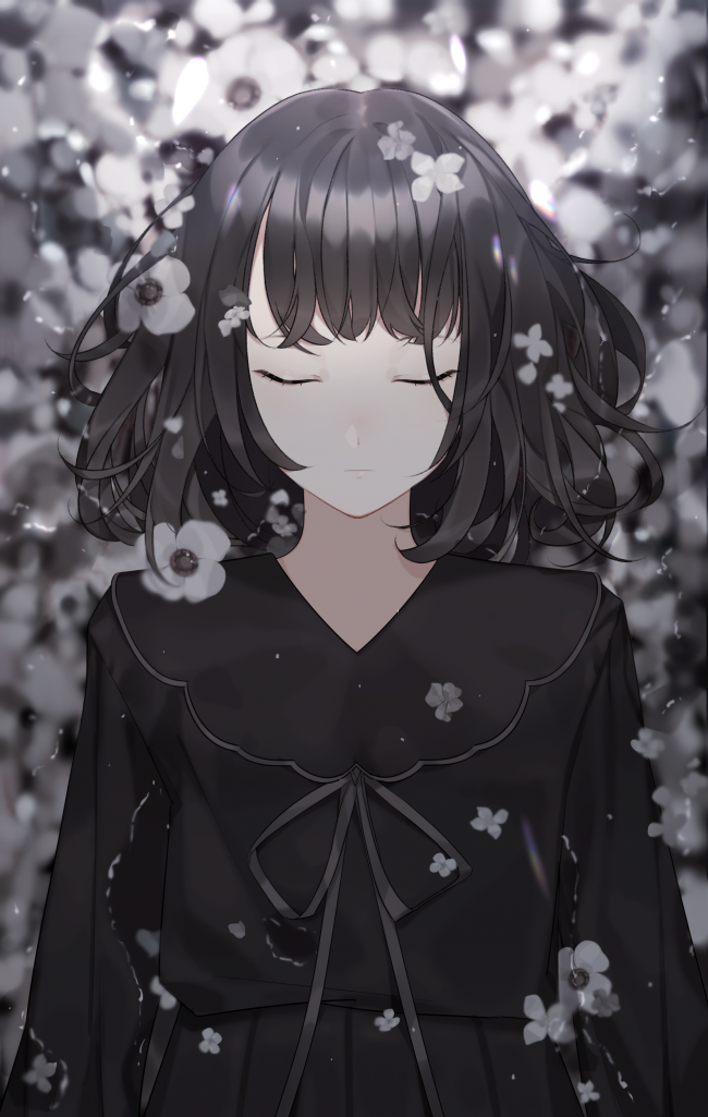 Anime Black Haired Girl , HD Wallpaper & Backgrounds