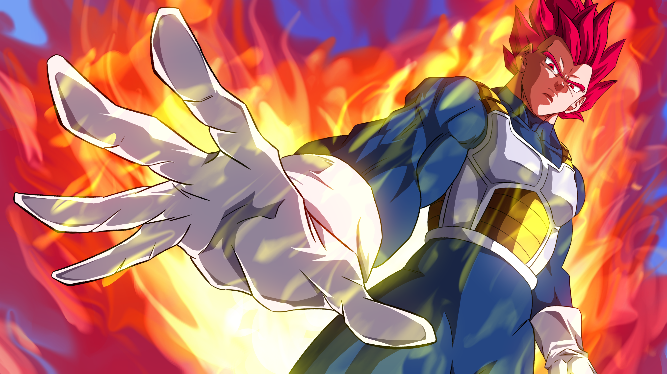 Super Saiyan God Vegeta Fanart , HD Wallpaper & Backgrounds