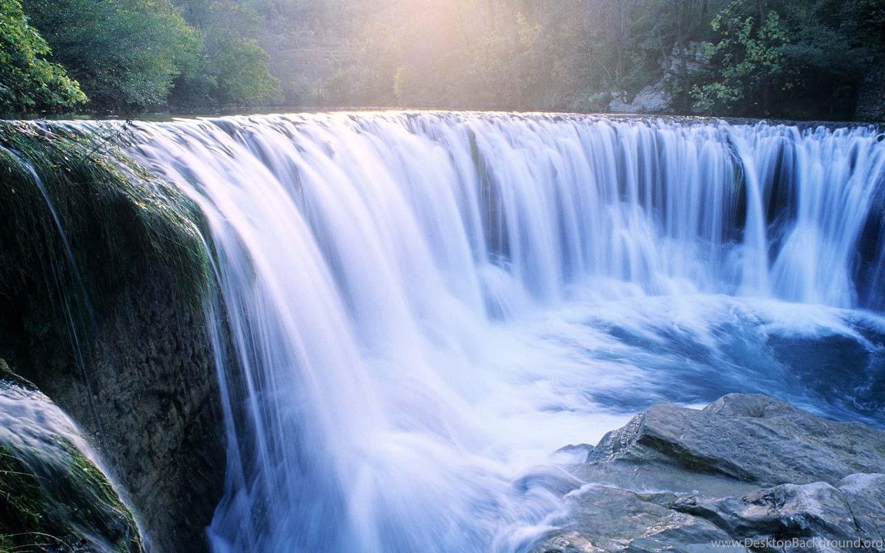 Blue Background Water Fall , HD Wallpaper & Backgrounds