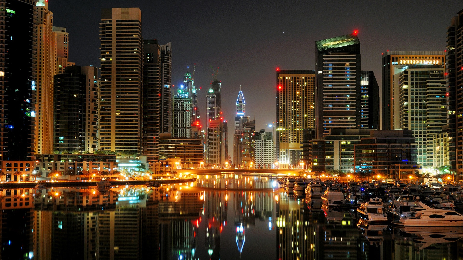 Dubai City Night Hd , HD Wallpaper & Backgrounds