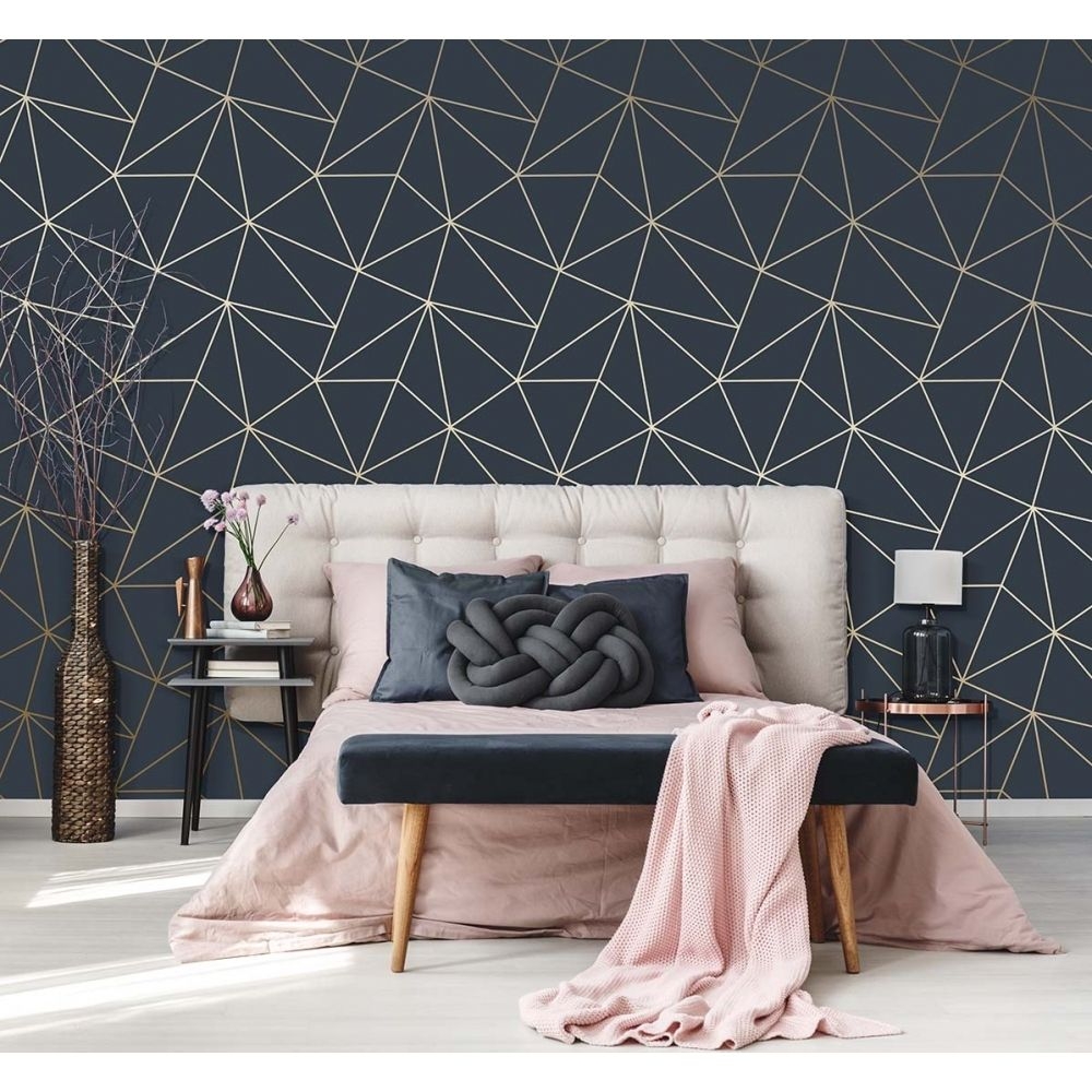 Zara Shimmer Metallic wallpaper in white & gold