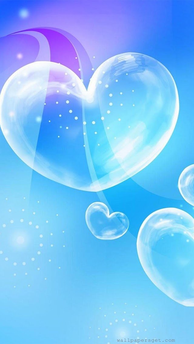 Blue Bubble Heart Background , HD Wallpaper & Backgrounds