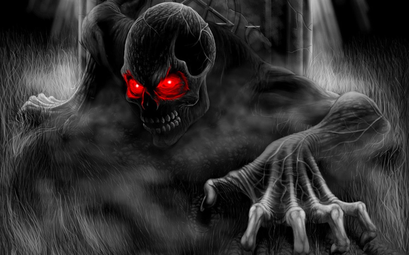Black Monster With Red Eyes , HD Wallpaper & Backgrounds