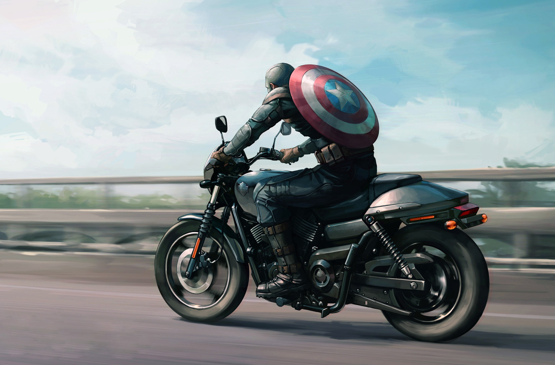 Captain America Harley Davidson Street 750 , HD Wallpaper & Backgrounds