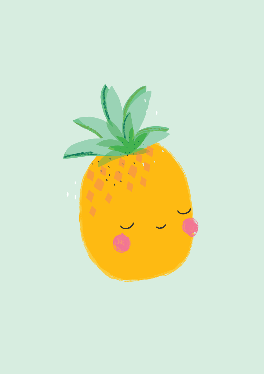 Cute Pineapple , HD Wallpaper & Backgrounds