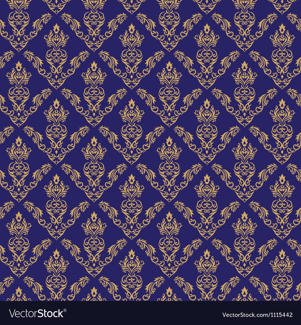 Blue And Gold Damask Pattern , HD Wallpaper & Backgrounds