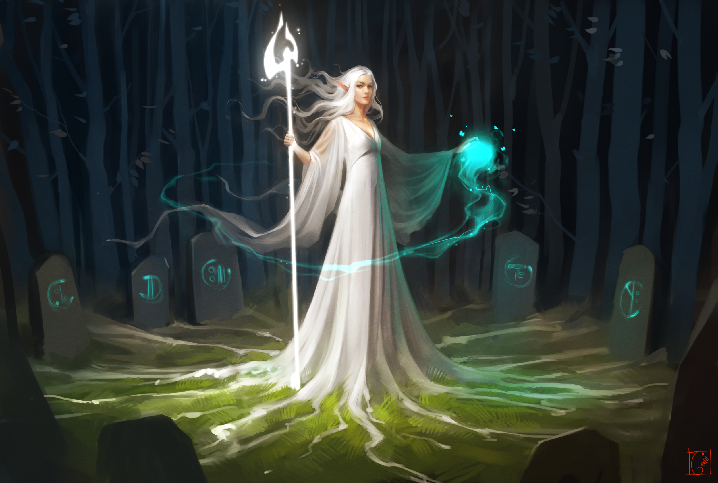 Fantasy White Hair Elf , HD Wallpaper & Backgrounds