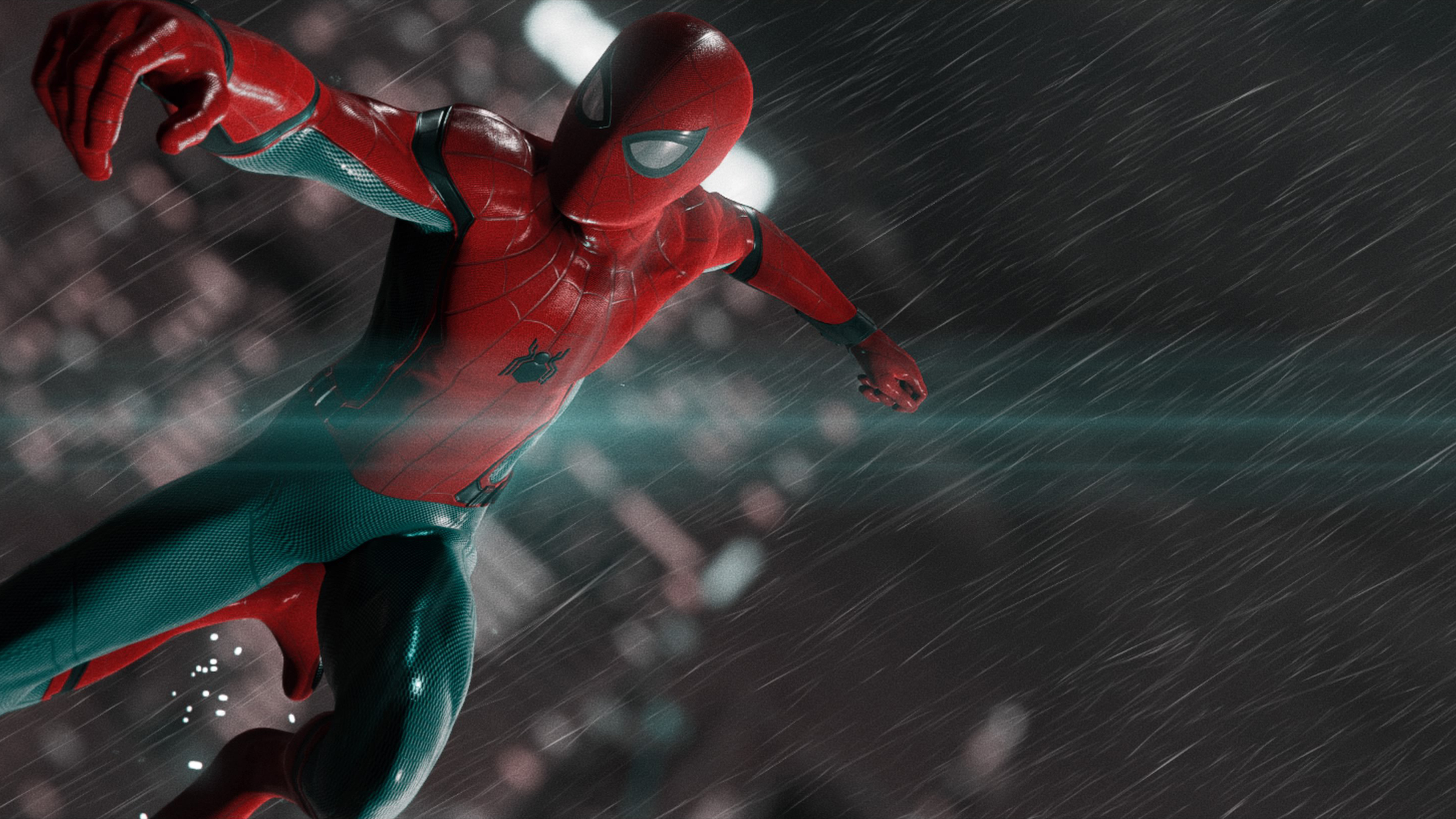 Spider Man Ps4 Rain , HD Wallpaper & Backgrounds