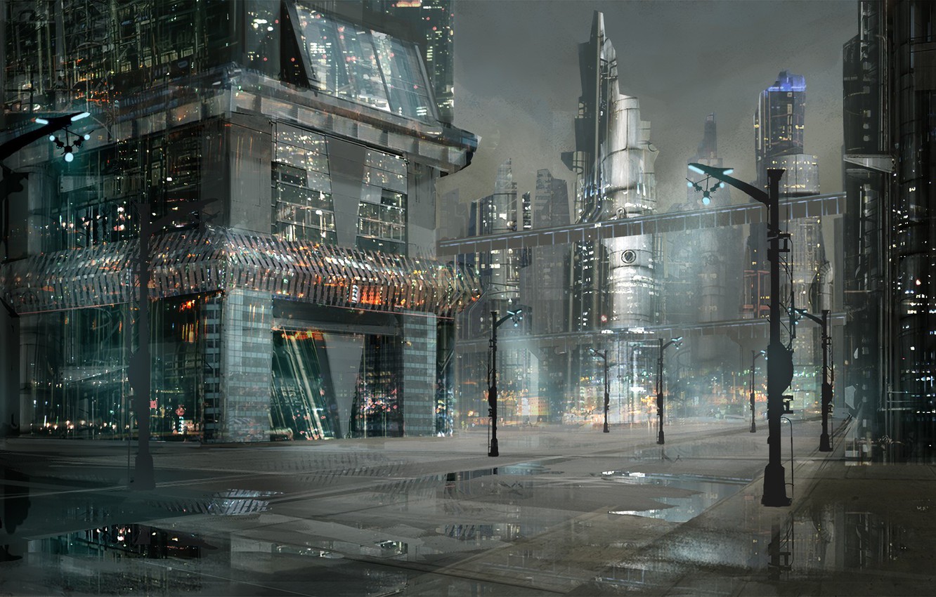 Japan Anime City At Night (#2296832) - HD Wallpaper & Backgrounds Download