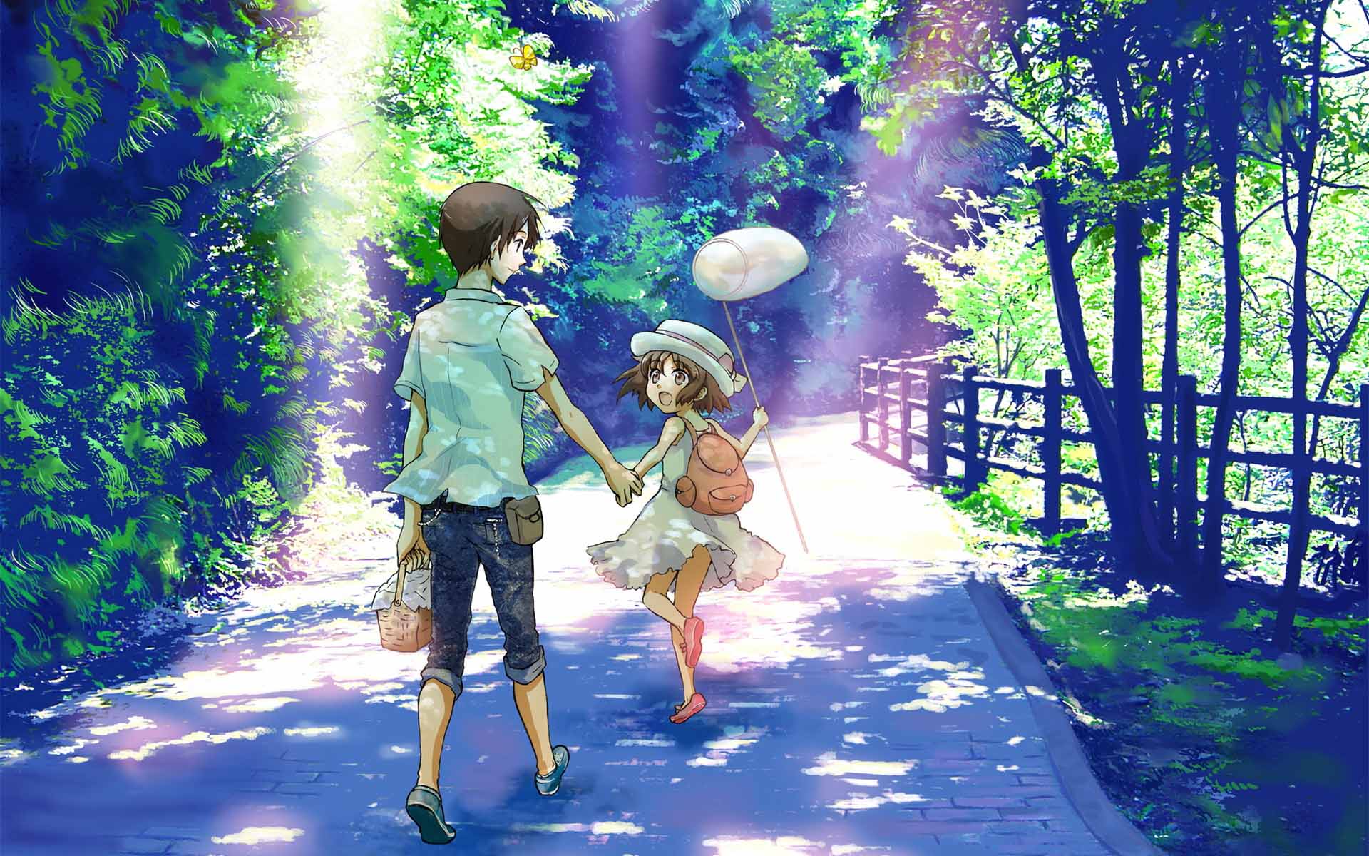Anime Love Boy And Girl Wallpaper - Hd Cute Cartoon Boy And Girl , HD Wallpaper & Backgrounds