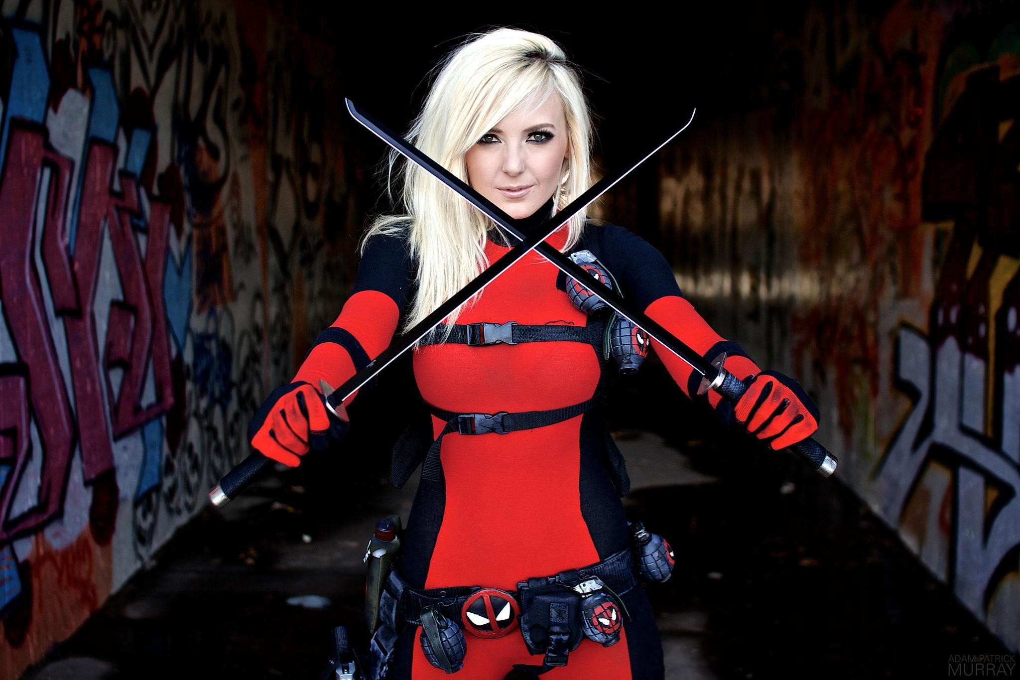 #cosplay, #deadpool, #looking At Viewer, #women, #sword, - Jessica Nigri Deadpool Cosplay , HD Wallpaper & Backgrounds