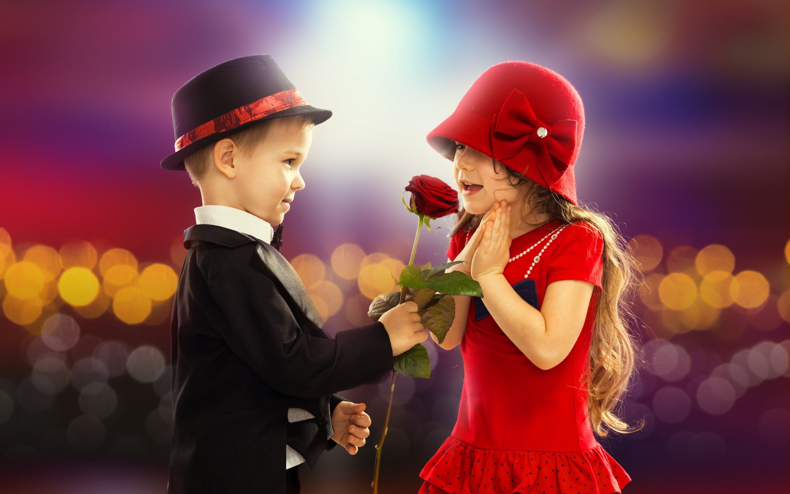 Cute Girl And Boy Wallpaper - Girl Proposing Boy With Rose , HD Wallpaper & Backgrounds