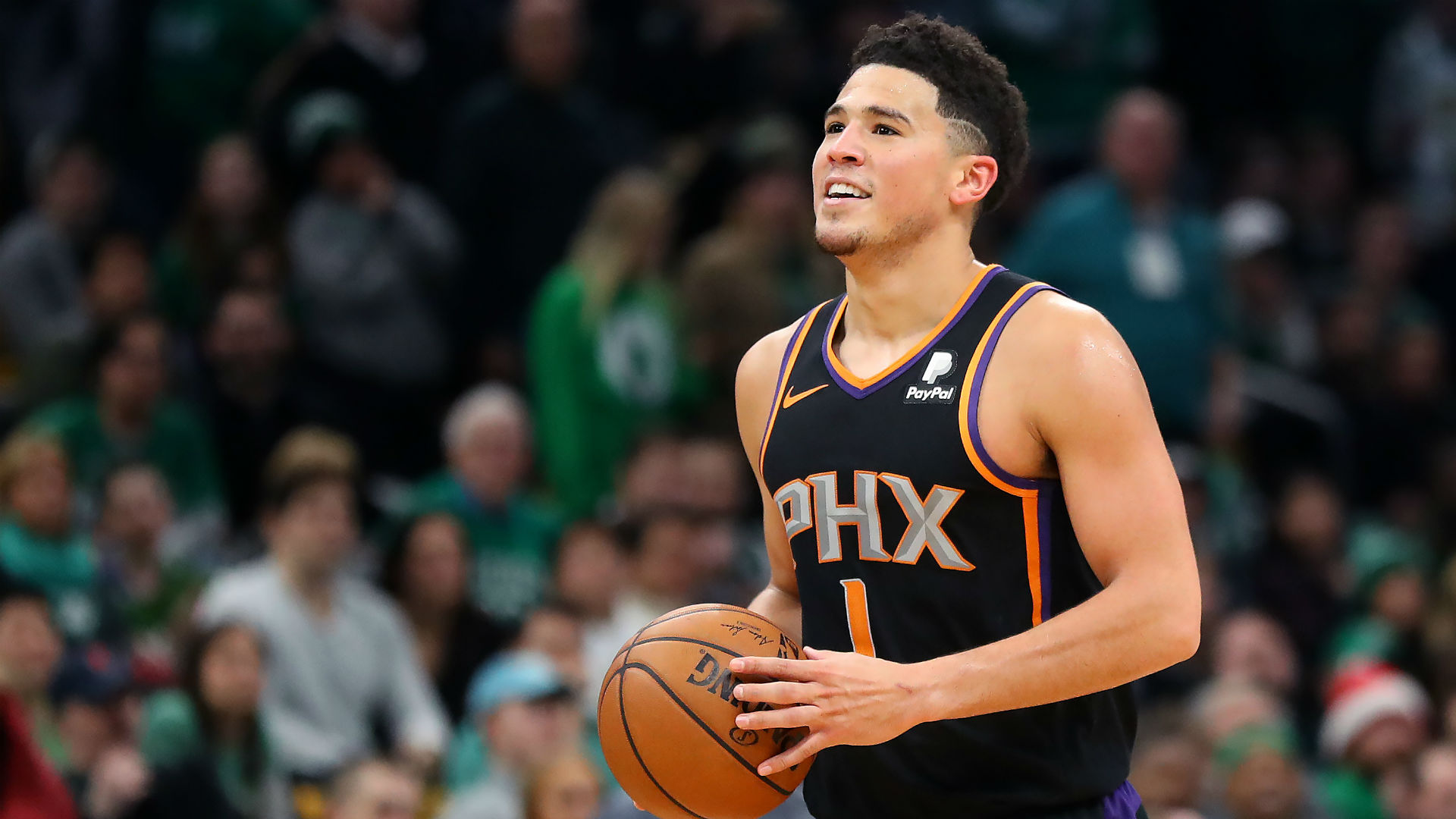 Devin Booker, Phoenix Suns Defeat The Boston Celtics - Devin Booker Suns 2019 , HD Wallpaper & Backgrounds