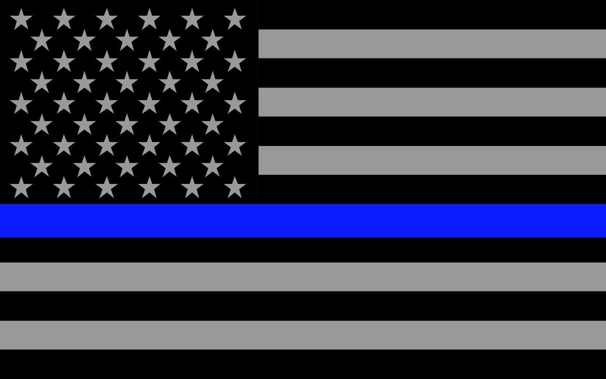 Thin Blue Line Flag Wallpaper - All Black American Flag With Blue Stripe , HD Wallpaper & Backgrounds