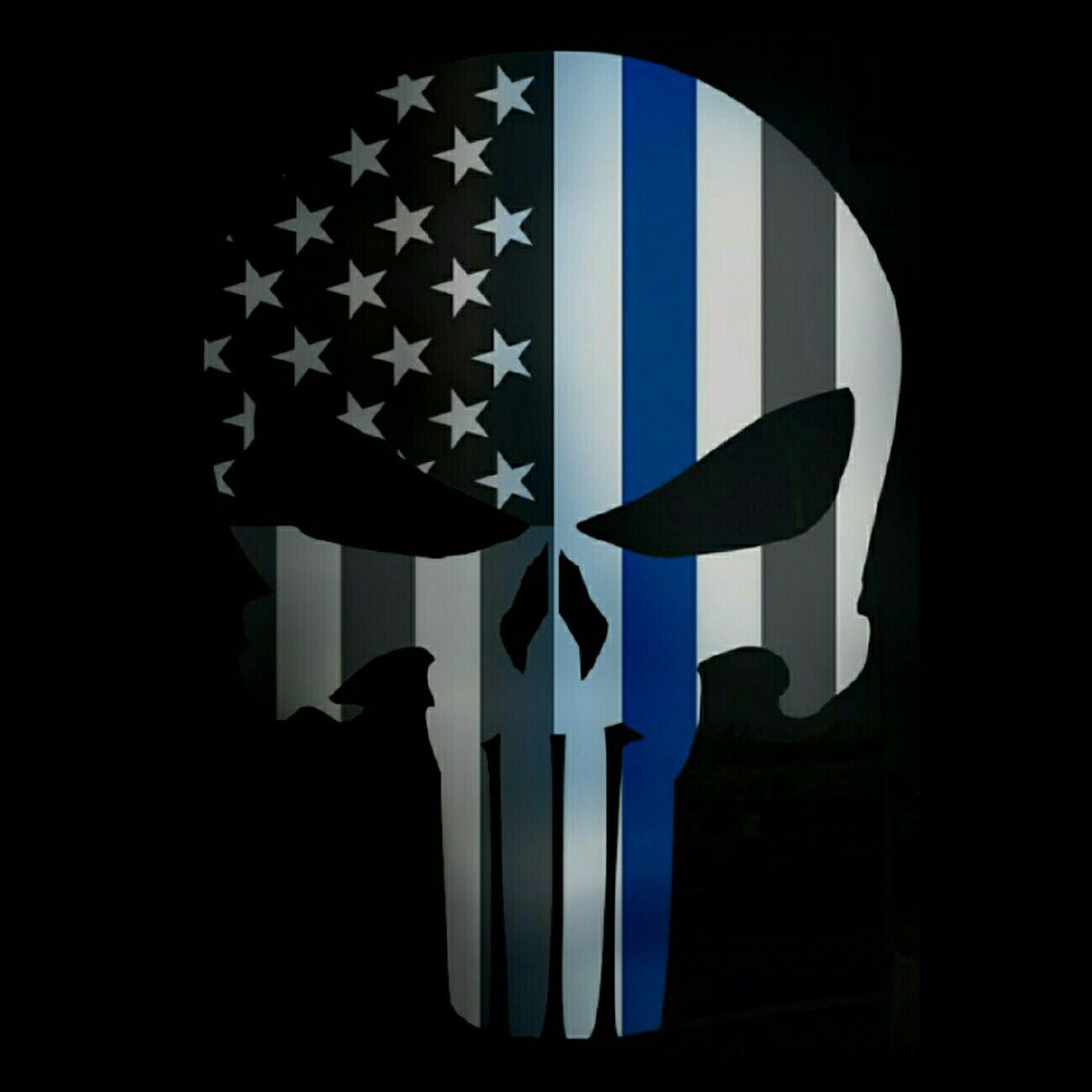 Punisher Skull Thin Blue Line Wallpaper, Punisher Skull - Blue Lives Matter Punisher Logo , HD Wallpaper & Backgrounds