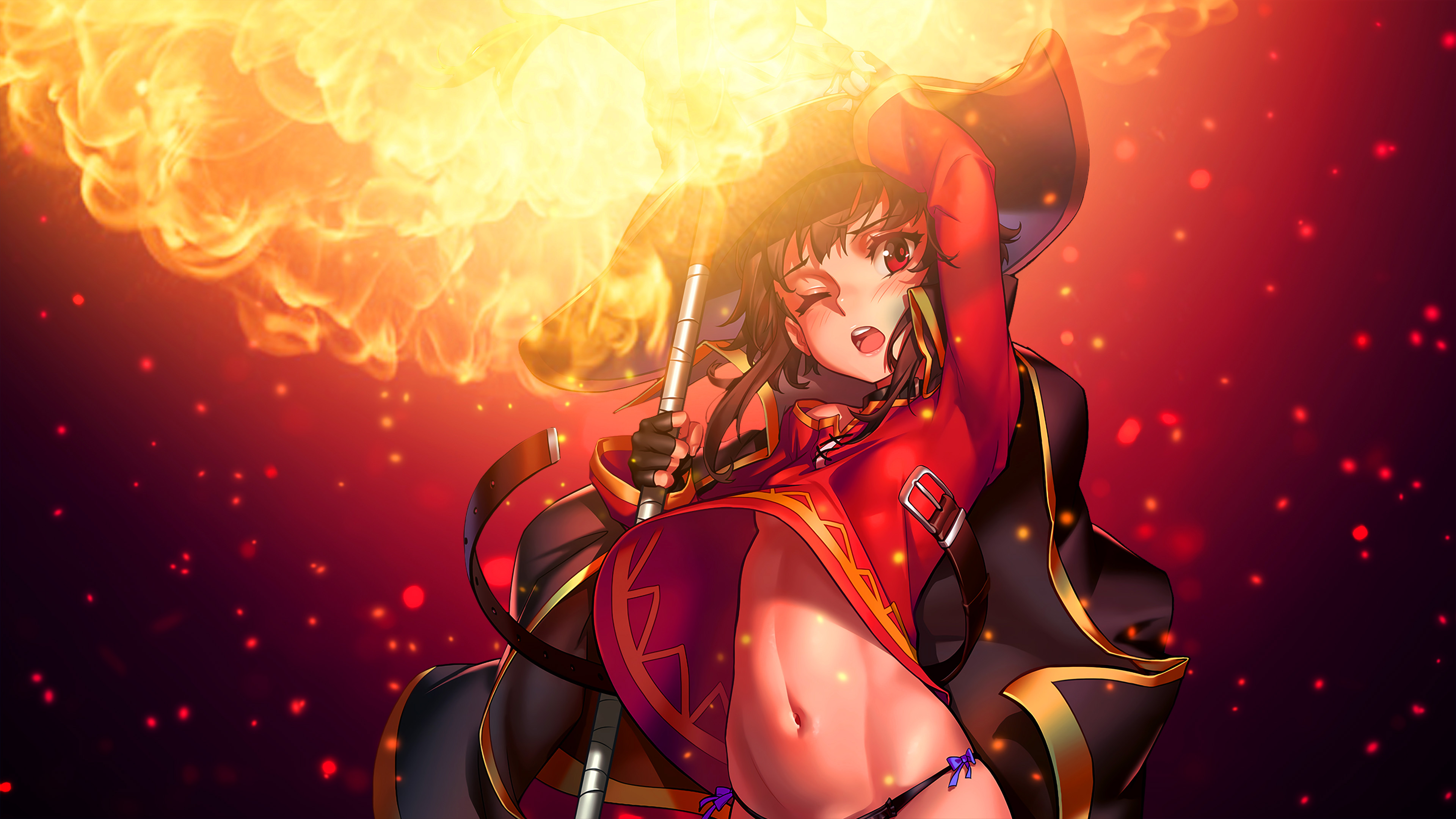 Anime Kono Subarashii Sekai Ni Shukufuku Wo Megumin - Anime Wallpaper 4k Megumin , HD Wallpaper & Backgrounds