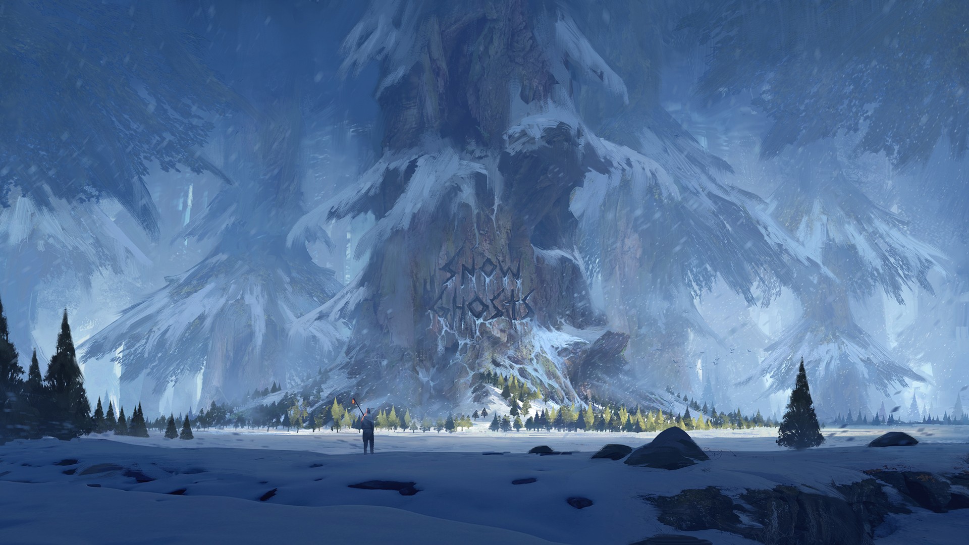Thomas Stoop Artwork Trees Snow Mrsuicidesheep Ghosts - Mr Suicide Sheep Background , HD Wallpaper & Backgrounds