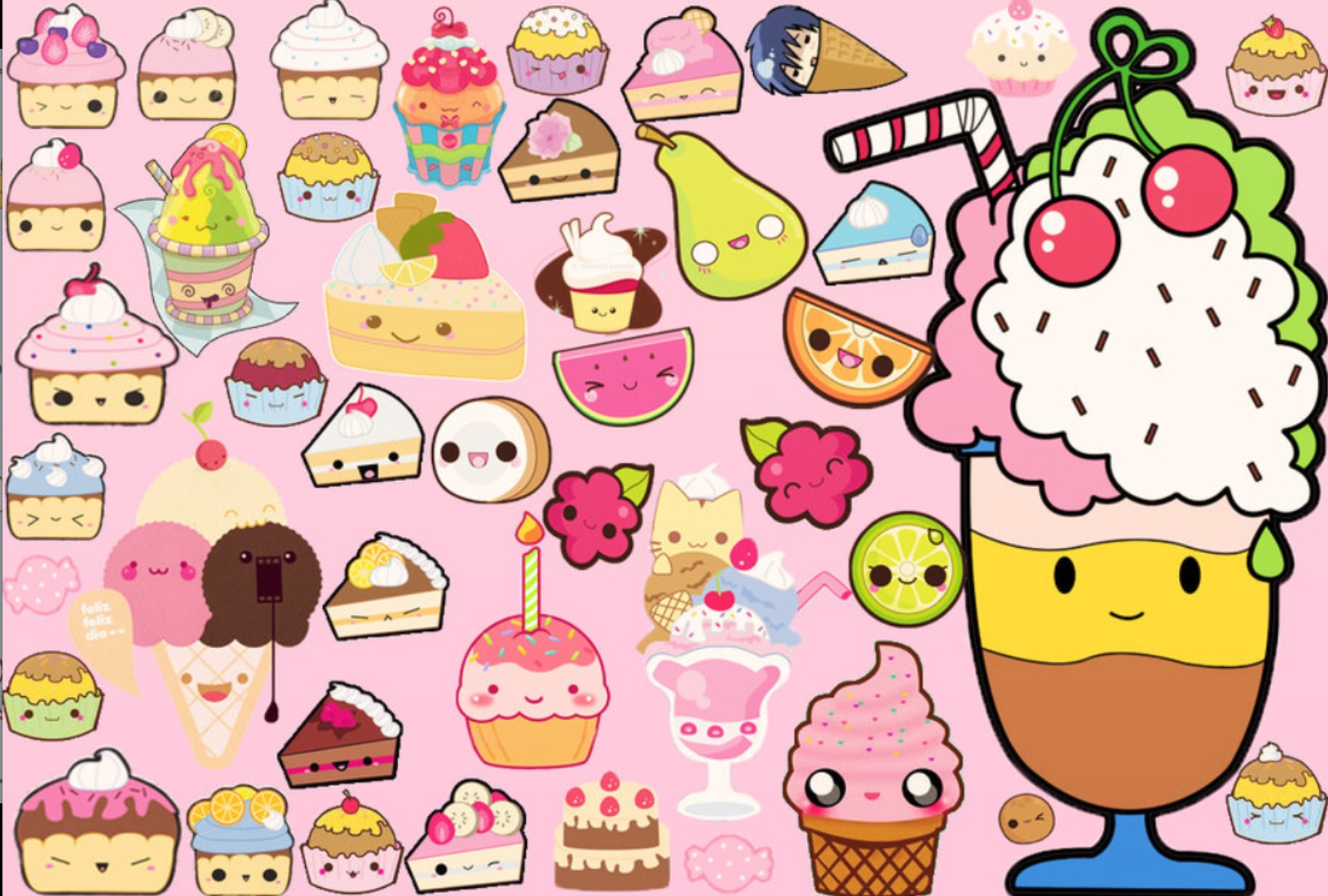 Cute Kawaii Food Wallpaper - Cute Kawaii Food , HD Wallpaper & Backgrounds