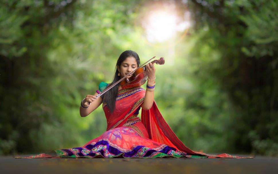 Hd Girl Wallpapers 1080p Indian - Violin Images With Girls , HD Wallpaper & Backgrounds