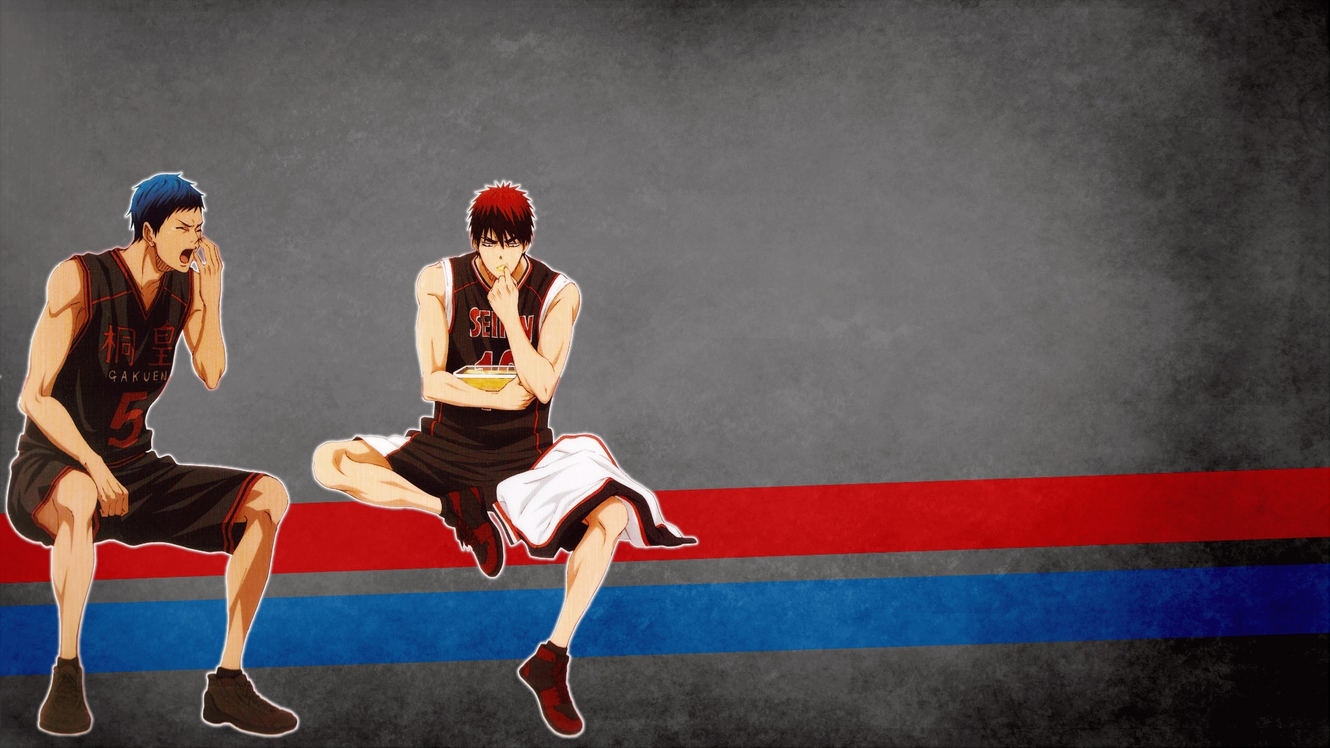 Two Aces, Ace Of Touou, Aomine Daiki Sitting With Ace - Performance , HD Wallpaper & Backgrounds