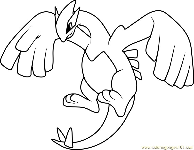 Pokemon Coloring Pages Lugia Wallpaper Freeable Draw - Black And White Lugia , HD Wallpaper & Backgrounds
