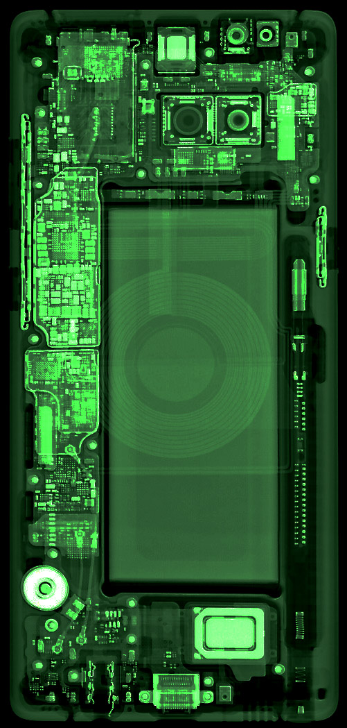 Note 8 X Ray Wallpaper Sharpened Edited From Ifixit - Note 8 Teardown , HD Wallpaper & Backgrounds