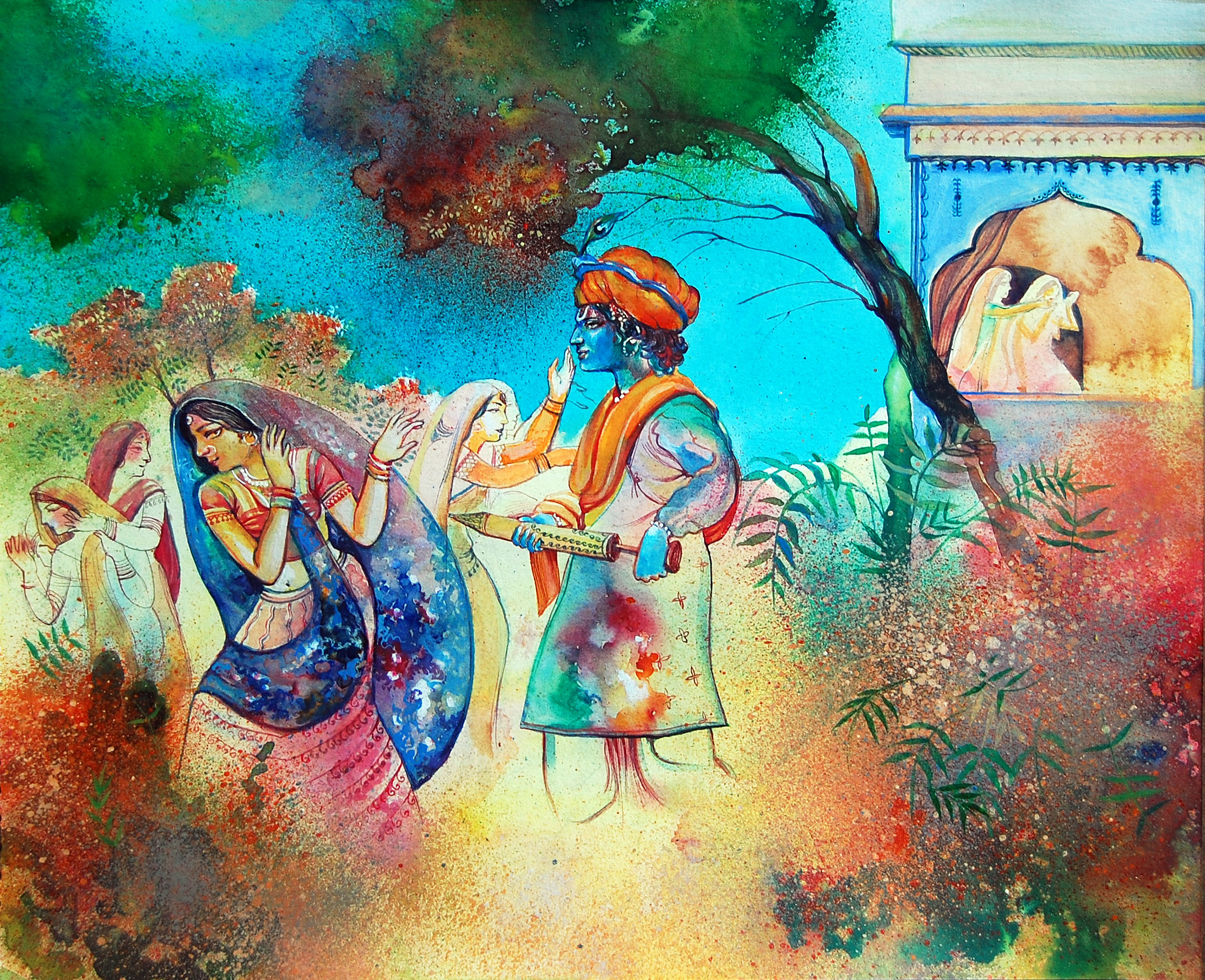 Holi Hd Wallpapers - Festival Of Colours Drawing , HD Wallpaper & Backgrounds