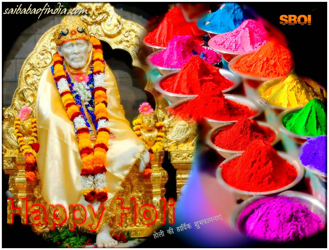 Happy Holi Sai Baba , HD Wallpaper & Backgrounds