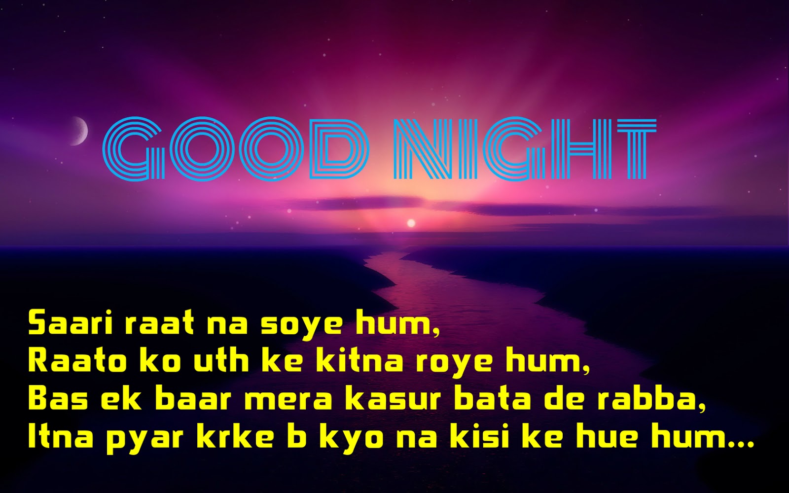 Good Night Shayri Wallpaper - Romantic Good Night Shayari English , HD Wallpaper & Backgrounds
