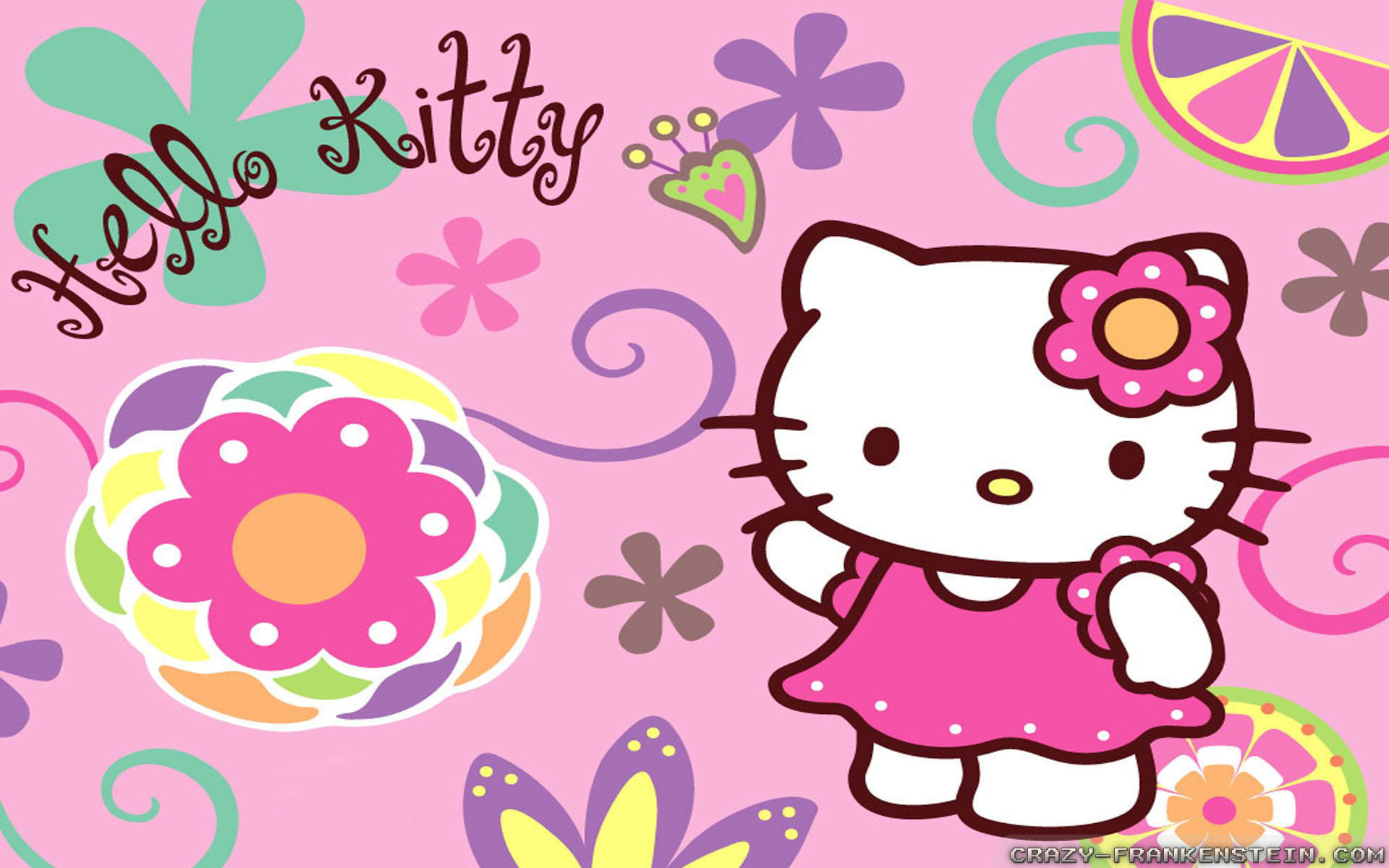 Wallpapers > Cartoons > Hello Kitty Desktop Wallpapers - Hello Kitty With Background , HD Wallpaper & Backgrounds